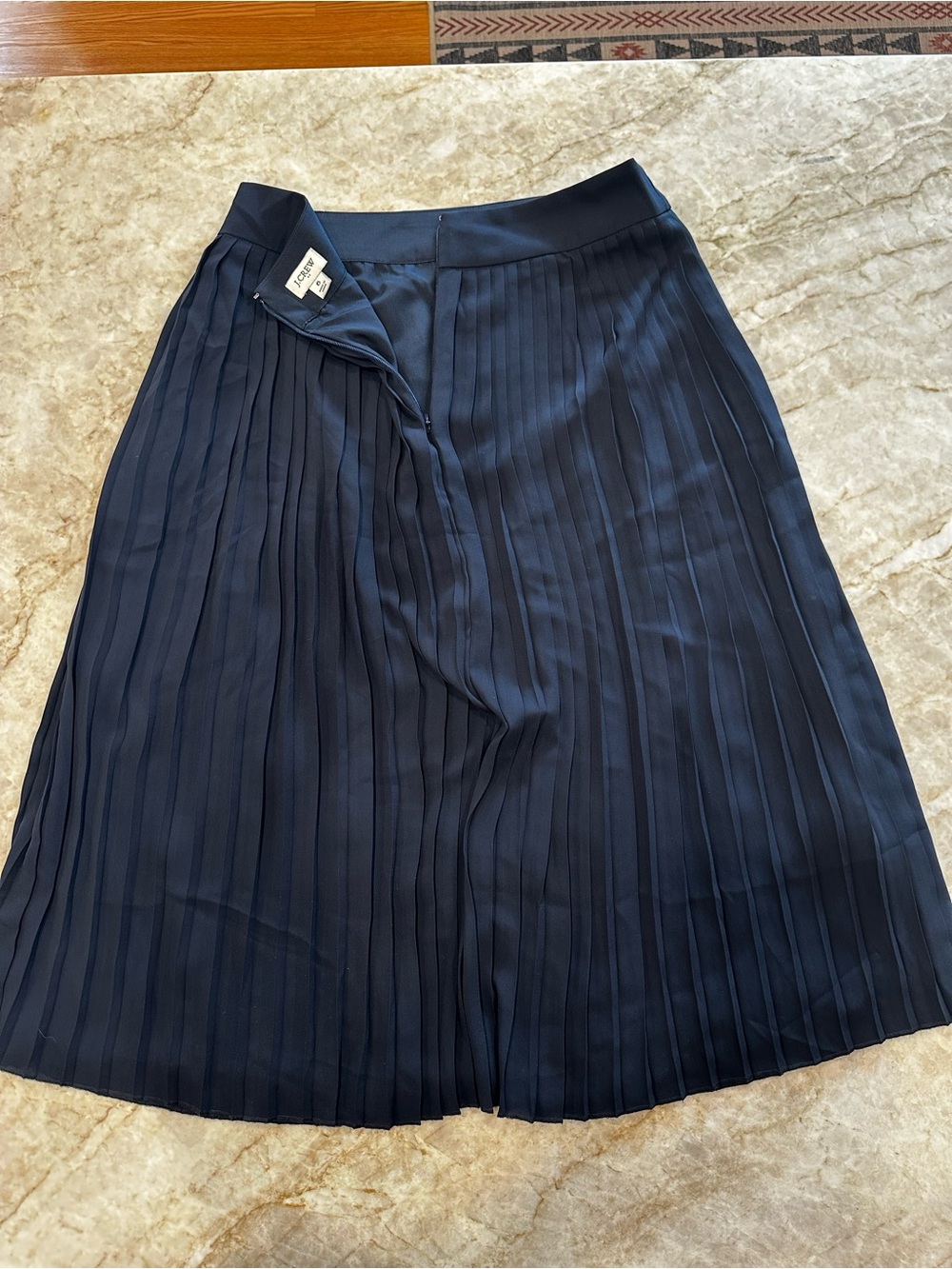 J. Crew navy blue Pleated Midi Skirt